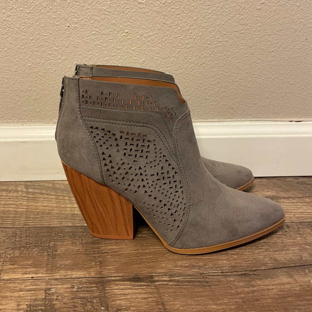 Gray Suede Booties